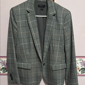 Gray Plaid Blazer by Zara